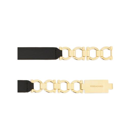 25SS 살바토레 페라가모 슬림 벨트 230363 0780514 NENAB BLACK GOLD - SALVATORE FERRAGAMO