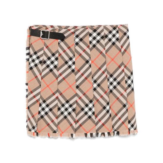 25SS 버버리 숏 스커트 8102634 SP25 WW GL C2044 BROWN