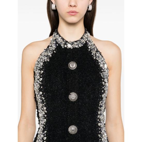 25SS 발망 원피스 EF1R5091 PC75 EAW BLACK - BALMAIN