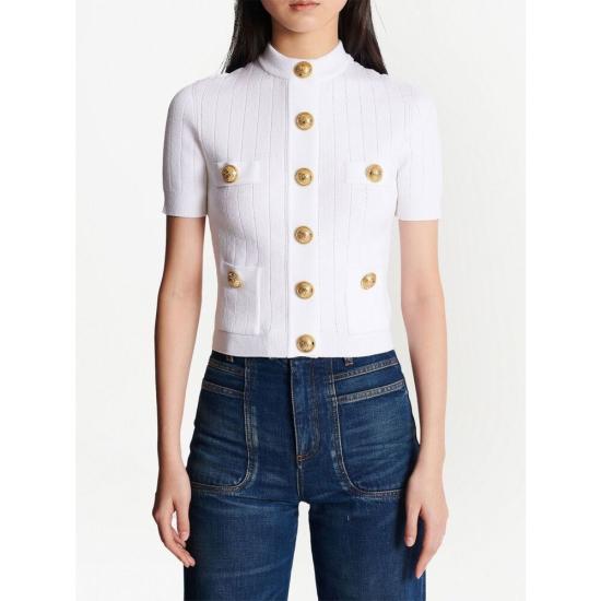 25SS 발망 가디건 EF1KL023 KB07 0FA WHITE - BALMAIN