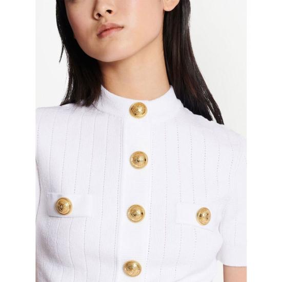 25SS 발망 가디건 EF1KL023 KB07 0FA WHITE - BALMAIN