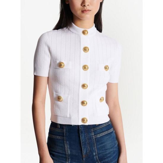 25SS 발망 가디건 EF1KL023 KB07 0FA WHITE - BALMAIN