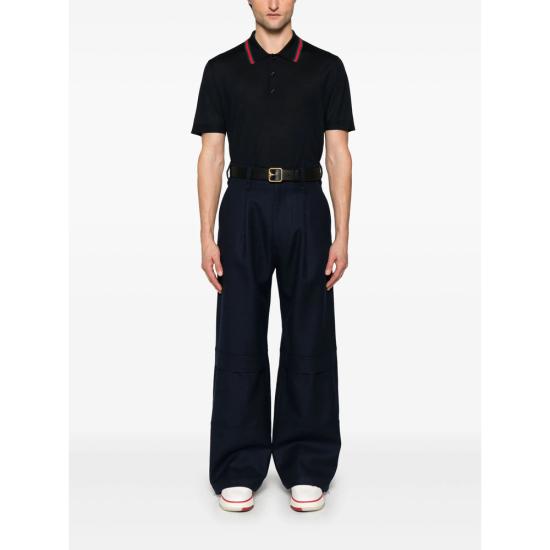 25SS 구찌 웹 니트 폴로 티셔츠 819225 XKEJV 4060 BLUE - GUCCI