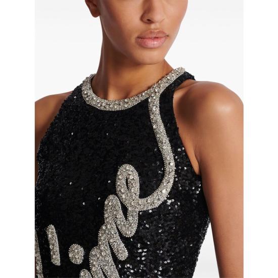 25SS 발망 원피스 EF1RO140 PC70 EAW BLACK - BALMAIN