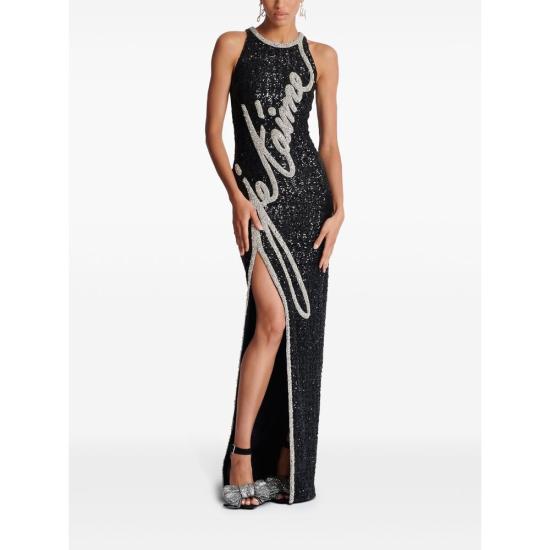 25SS 발망 원피스 EF1RO140 PC70 EAW BLACK - BALMAIN