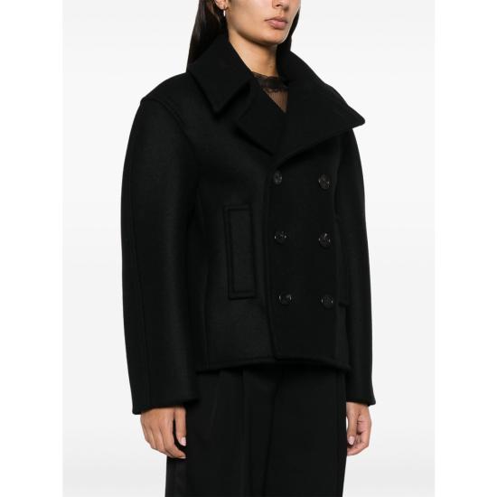 24FW 생로랑 버진 울 피코트 810508 Y080W 1000 BLACK - SAINT LAURENT