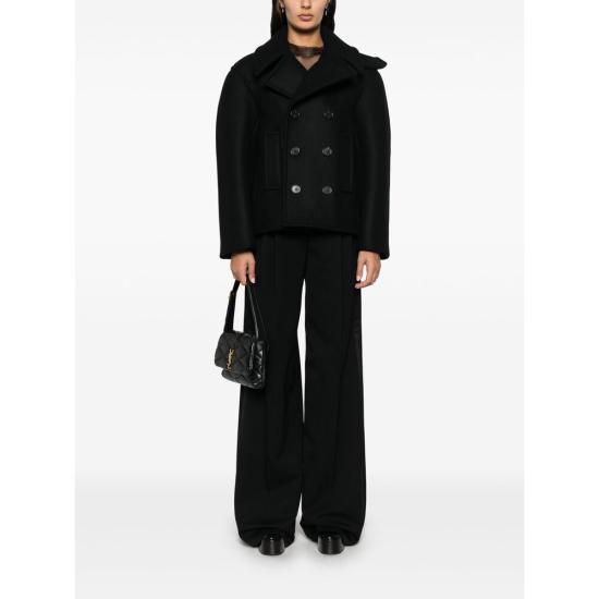 24FW 생로랑 버진 울 피코트 810508 Y080W 1000 BLACK - SAINT LAURENT