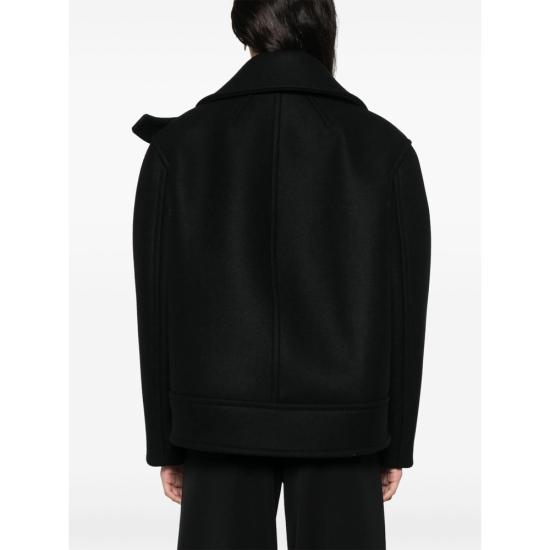 24FW 생로랑 버진 울 피코트 810508 Y080W 1000 BLACK - SAINT LAURENT