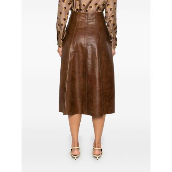 24FW 펜디 미디 스커트 ASZ6 FPD955 F0BBK BROWN - FENDI