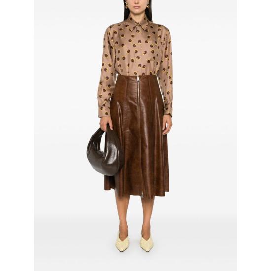 24FW 펜디 미디 스커트 ASZ6 FPD955 F0BBK BROWN - FENDI