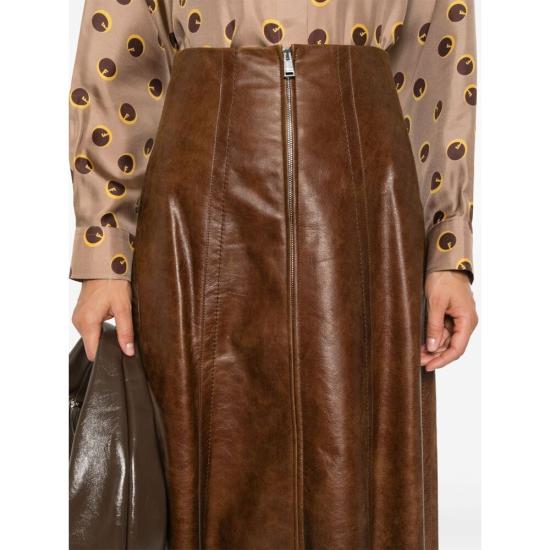 24FW 펜디 미디 스커트 ASZ6 FPD955 F0BBK BROWN - FENDI