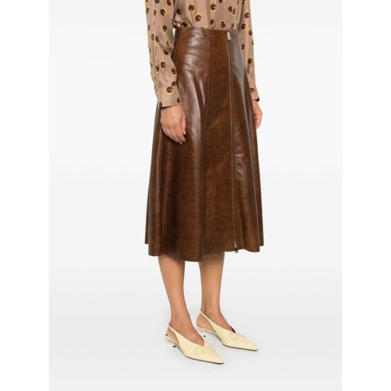 24FW 펜디 미디 스커트 ASZ6 FPD955 F0BBK BROWN - FENDI