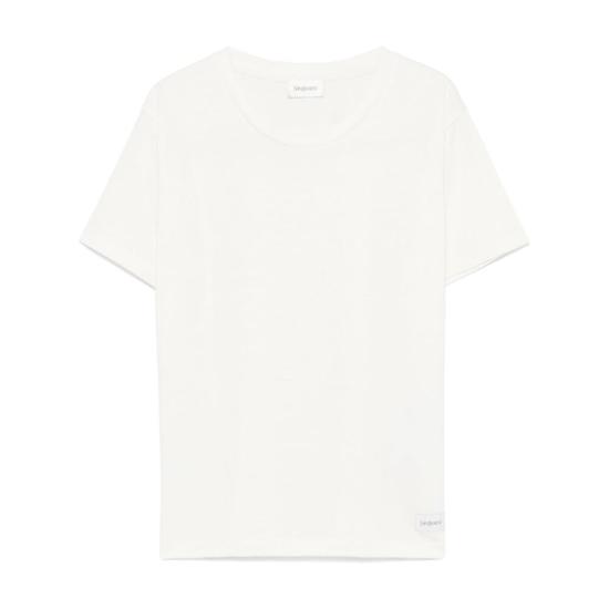  생로랑 반팔 티셔츠 810277 Y3YRY 9502 WHITE