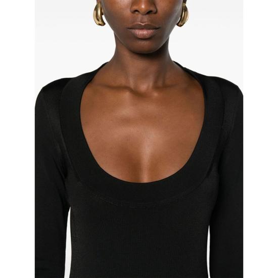  생로랑 미디 원피스 782641 Y76EO 1000 BLACK - SAINT LAURENT