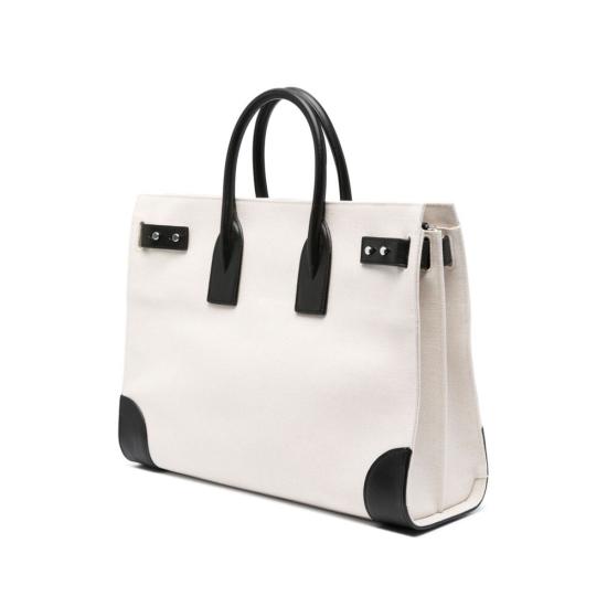  생로랑 토트백 631526 FAB5W 9024 WHITE BLACK - SAINT LAURENT