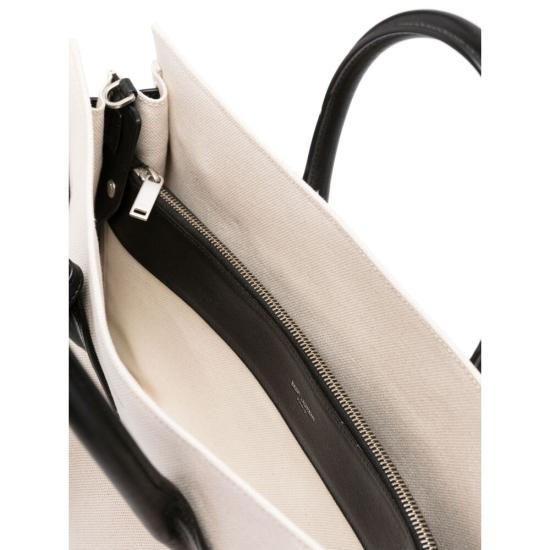  생로랑 토트백 631526 FAB5W 9024 WHITE BLACK - SAINT LAURENT