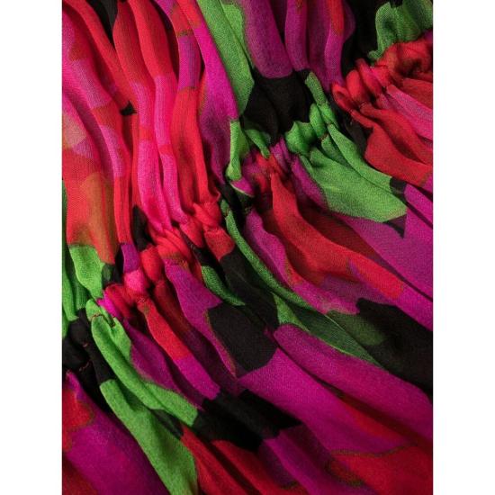  생로랑 숏 원피스 680641 Y3E16 1052 PINK GREEN - SAINT LAURENT