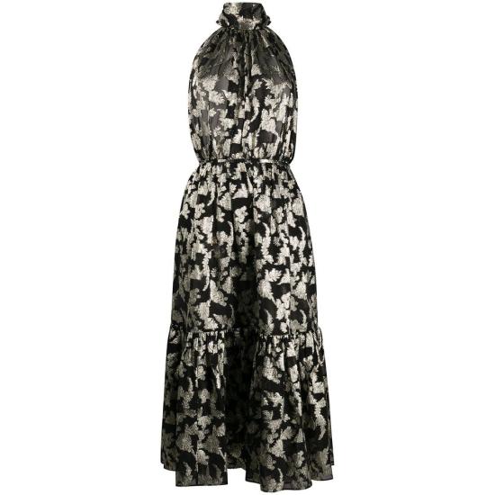  생로랑 롱 원피스 614663 Y927T 1003 BLACK SILVER