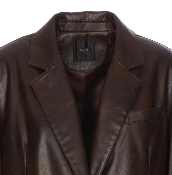 24FW 핑코 코트 104439 A27MM11 Brown - PINKO