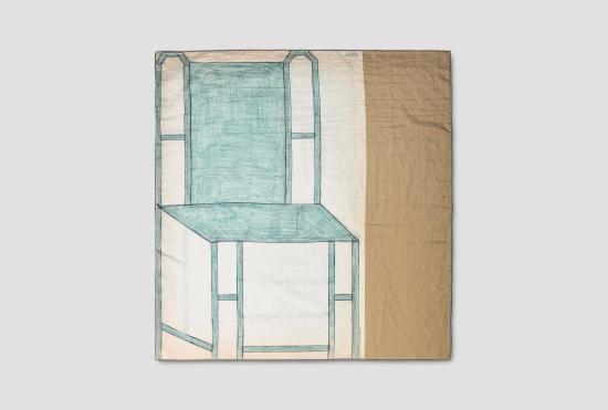 25SS 르메르 머플러/스카프 실크 스퀘어 90 그린 체어 - 드라이 실크 그린 체어 AC1222 LF1421 그린