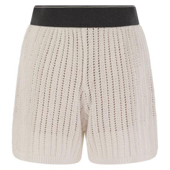 25SS 브루넬로 쿠치넬리 숏팬츠 MSB582089 WHITE - BRUNELLO CUCINELLI