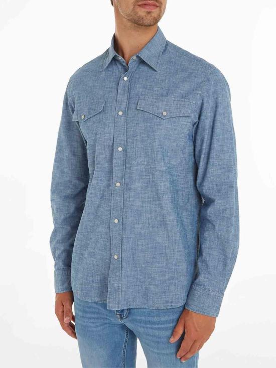 24FW 타미힐피거 긴팔 셔츠 MW0MW346391C6 Dark Wash - TOMMY HILFIGER