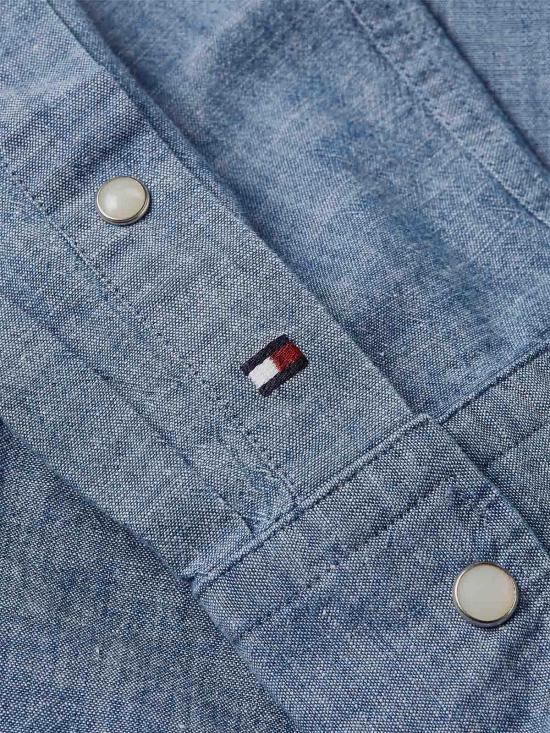 24FW 타미힐피거 긴팔 셔츠 MW0MW346391C6 Dark Wash - TOMMY HILFIGER