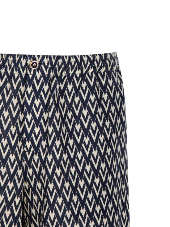 25SS 발렌티노 가라바니 숏팬츠 6V3RDE35AK2 QTD TOUTE LA V NAVY CREMA - VALENTINO GARAVANI