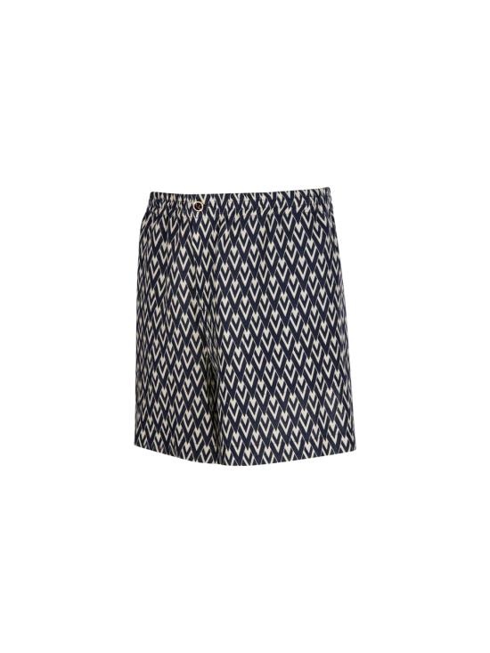 25SS 발렌티노 가라바니 숏팬츠 6V3RDE35AK2 QTD TOUTE LA V NAVY CREMA - VALENTINO GARAVANI