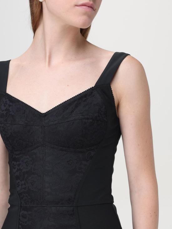 24FW 돌체앤가바나 롱 원피스 F63G9TGDCLQ N0000 Black - DOLCE & GABBANA