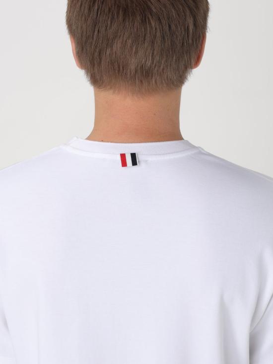 25FW 톰브라운 반팔 티셔츠 MJS183A07323 100 White - THOM BROWNE