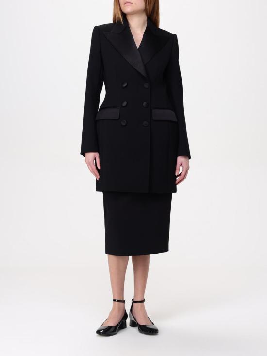 25FW 돌체앤가바나 롱 더블 브레스티드 돌체 턱시도 자켓 F27CVTFUBGE N0000 Black - DOLCE & GABBANA