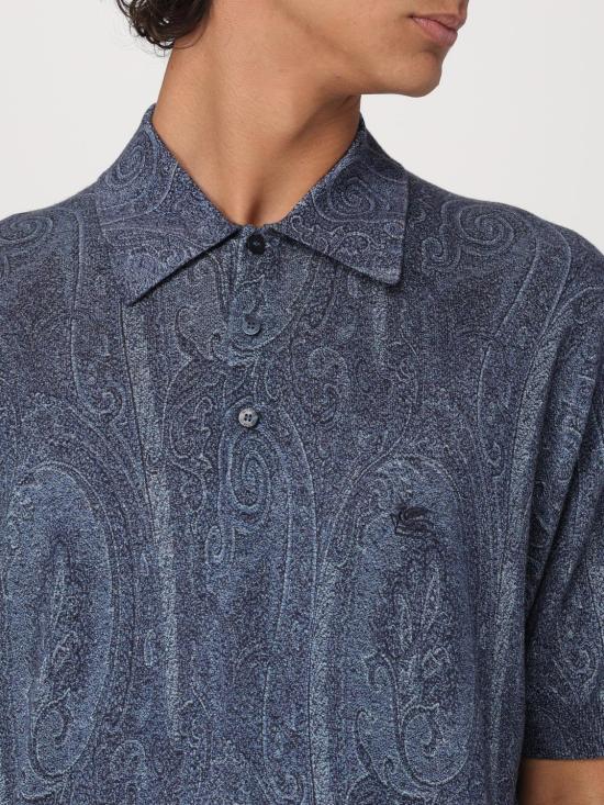 25FW 에트로 폴로 티셔츠 MRKN0001AK464 X0883 Blue - ETRO