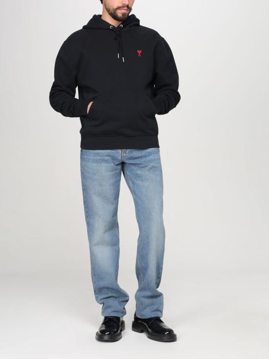 25FW 아미 긴팔 티셔츠 BFUSW235730 001 Black - AMI