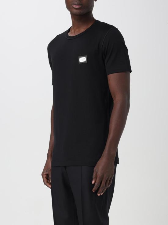 25FW 돌체앤가바나 반팔 티셔츠 G8PT1TG7F2I N0000 Black - DOLCE & GABBANA