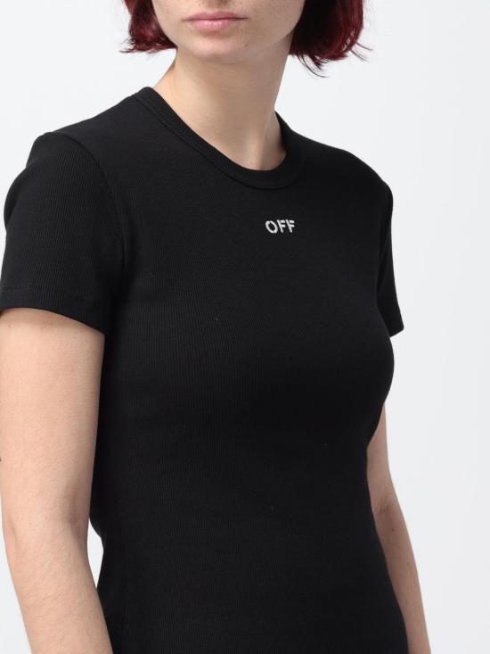 25FW 오프화이트 반팔 티셔츠 OWAA065C99JER005 1001 Black - OFF WHITE