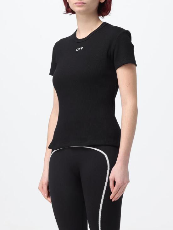 25FW 오프화이트 반팔 티셔츠 OWAA065C99JER005 1001 Black - OFF WHITE