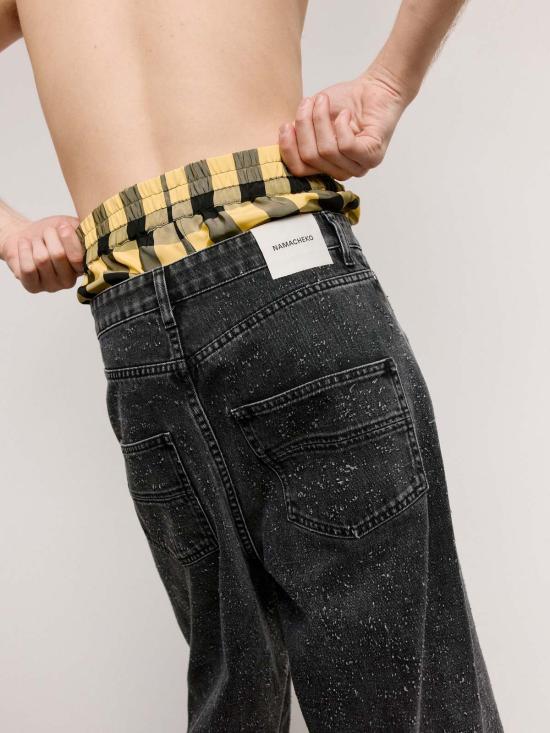  나마체코 데님 팬츠 Namacheko Grandine 청바지 다크 그레이 - NAMACHEKO