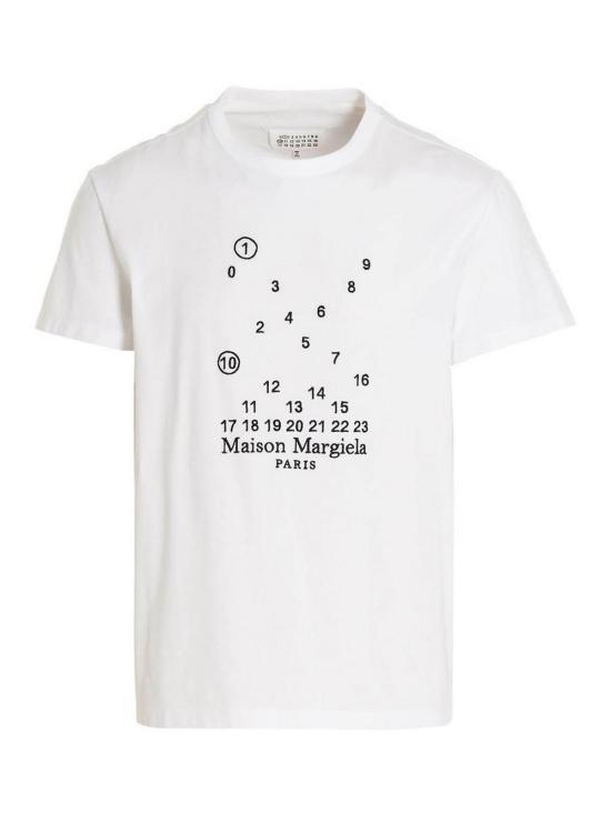 마르지엘라 뉴메릭 로고 마코 코튼 티셔츠 S50GC0684S22816100 White