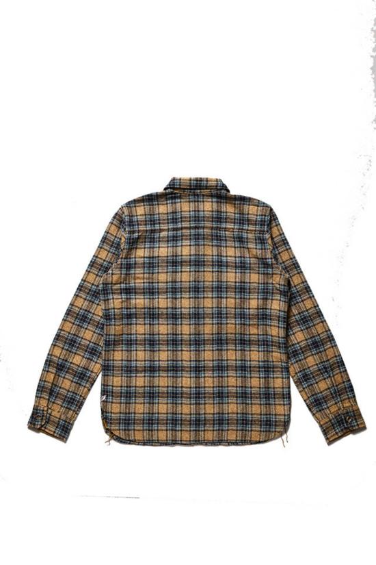  Pure Blue Japan 긴팔 셔츠 퓨어 블루 재팬 워븐 트위드 체크 더블 포켓  베이지 - PURE BLUE JAPAN