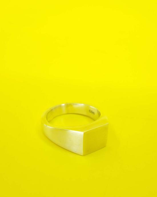  씨씨 스테딩 반지 Cc Steding 스털링 실버 헤비 스퀘어 시그넷 링 - CC-STEDING