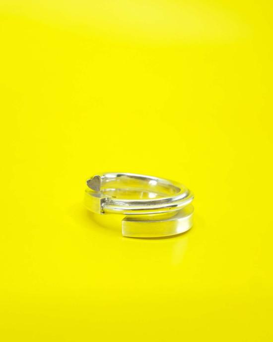  씨씨 스테딩 반지 Cc Steding 스털링 실버 하트 스퀘어 코일 링 - CC-STEDING