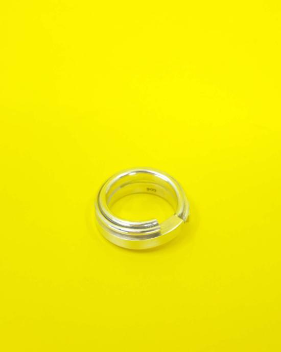  씨씨 스테딩 반지 Cc Steding 스털링 실버 하트 스퀘어 코일 링 - CC-STEDING