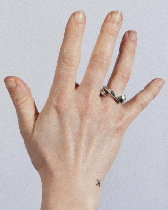  씨씨 스테딩 반지 Cc Steding 스털링 실버 하트 스퀘어 코일 링