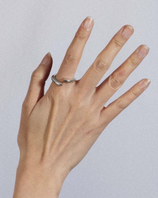  CC-Steding 반지 Cc Steding 스털링 실버 오픈 하트 링 - OTHER BRANDS