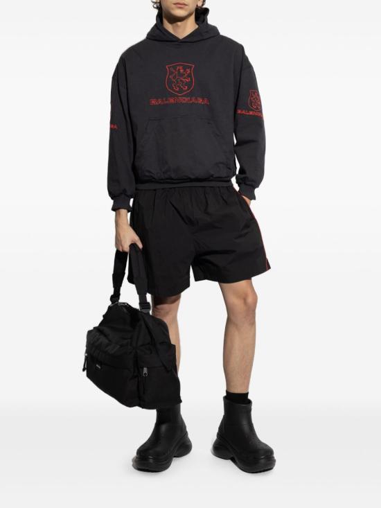 25SS 발렌시아가 로고 자수 쇼츠 814568 TRO321000 BLACK - BALENCIAGA