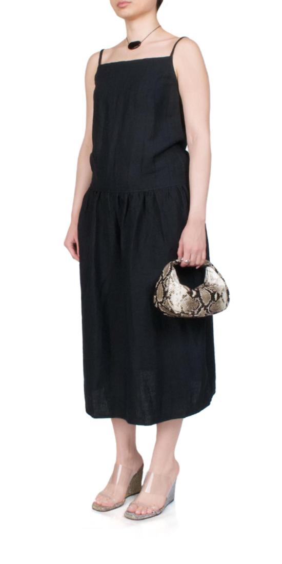  데이지 스튜디오 롱 원피스 개더드 홀터 드레스 블랙 - DEIJI STUDIO