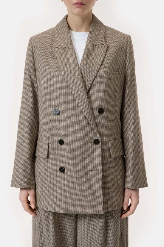  클로즈드 수트 자켓 닫힌 울 블렌드 블레이저