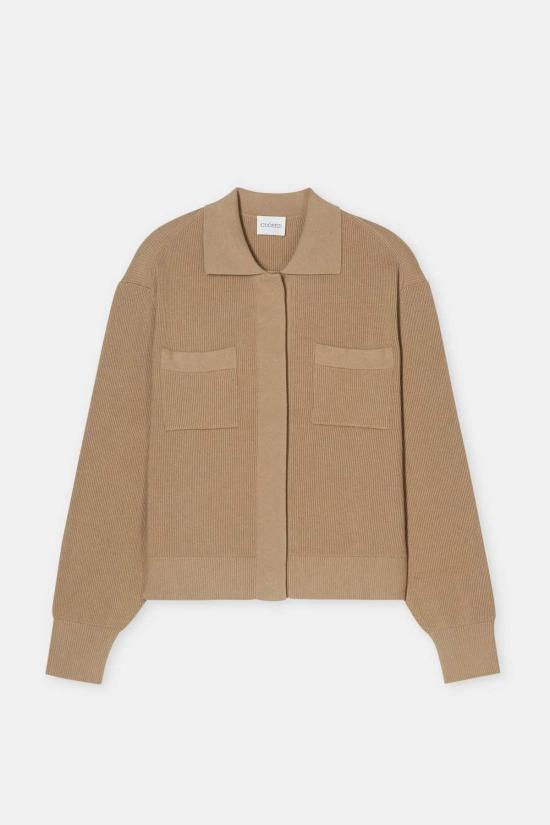  클로즈드 가디건 코튼 캐시미어 블렌드 카디건 치노 베이지