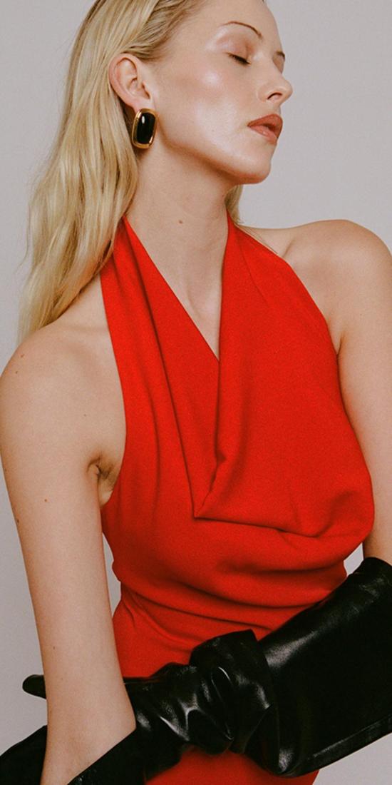  헤븐 메이헴 이어링 Heaven Mayhem 리본  블랙/골드 - HEAVEN MAYHEM